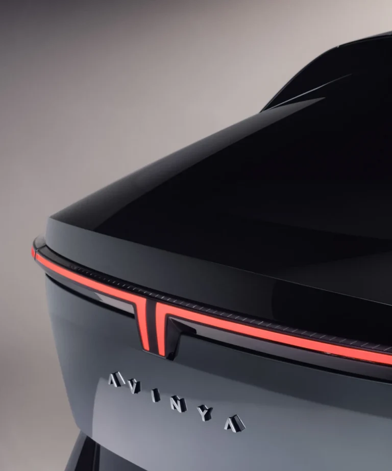 Tata Avinya rear light and badge detail — premium EV design close-up